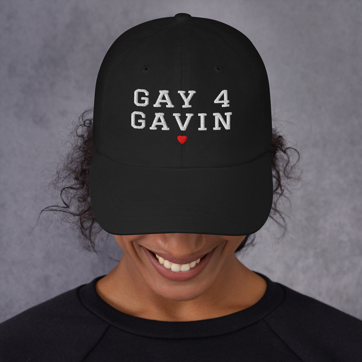 Gay 4 Gavin Cap in Black — front view, product mockup