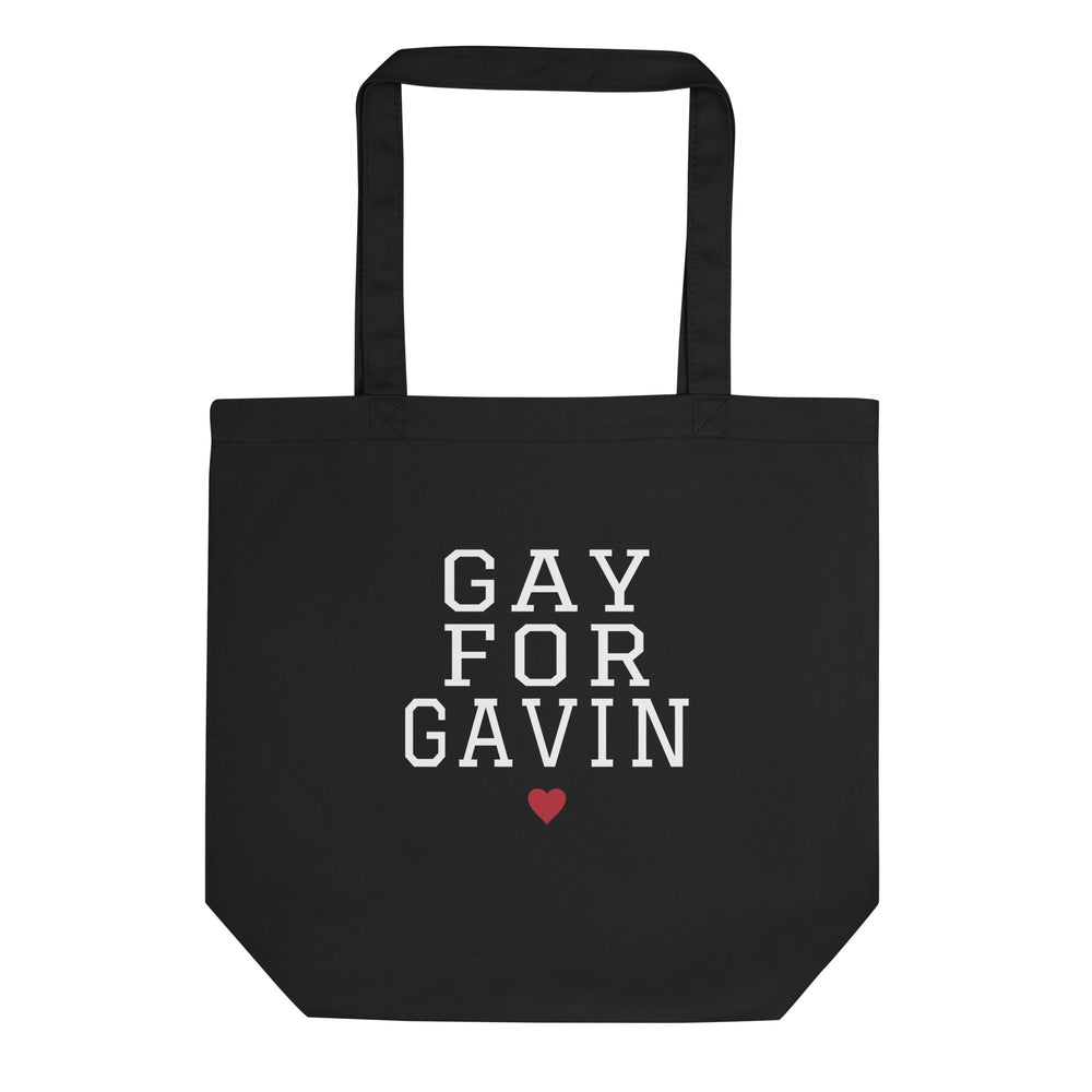 Gay for Gavin Tote in Black — front view, product mockup