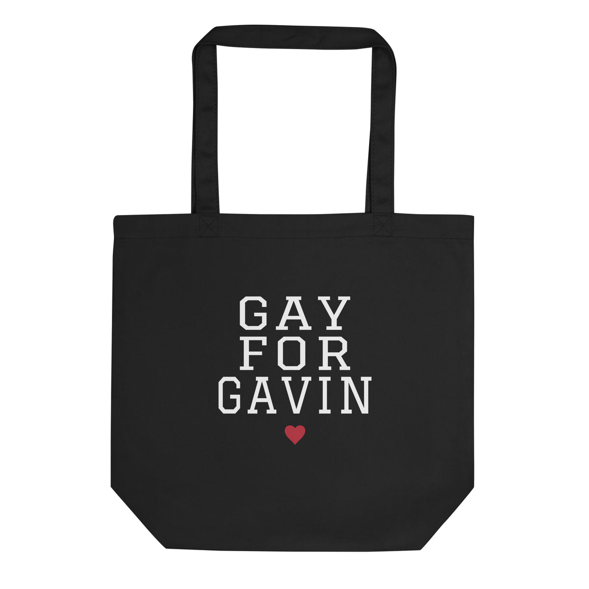 Gay for Gavin Tote in Black — front view, product mockup