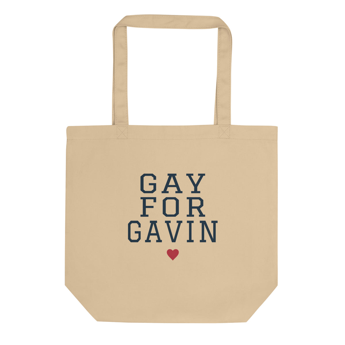 Gay for Gavin Tote in Oyster — front view, product mockup