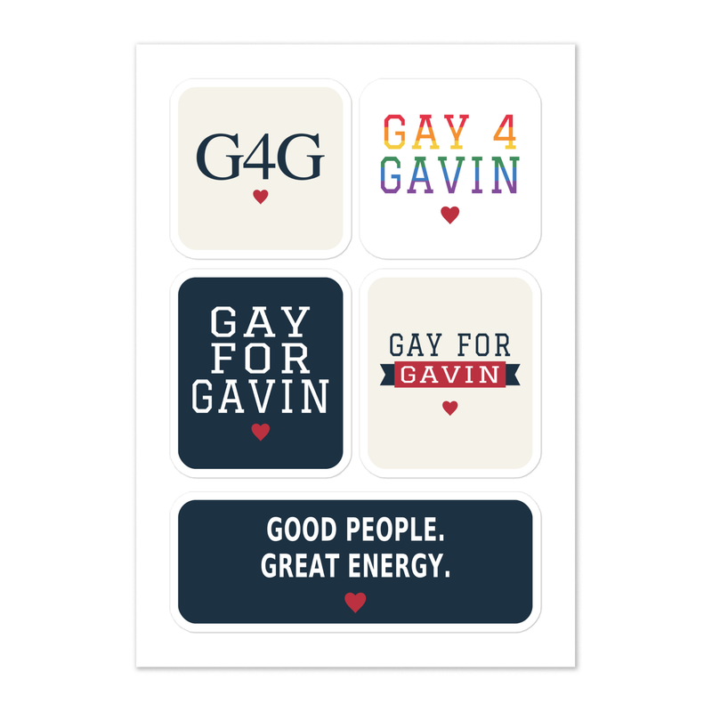 G4G five-design kiss-cut sticker sheet — Printful product mockup