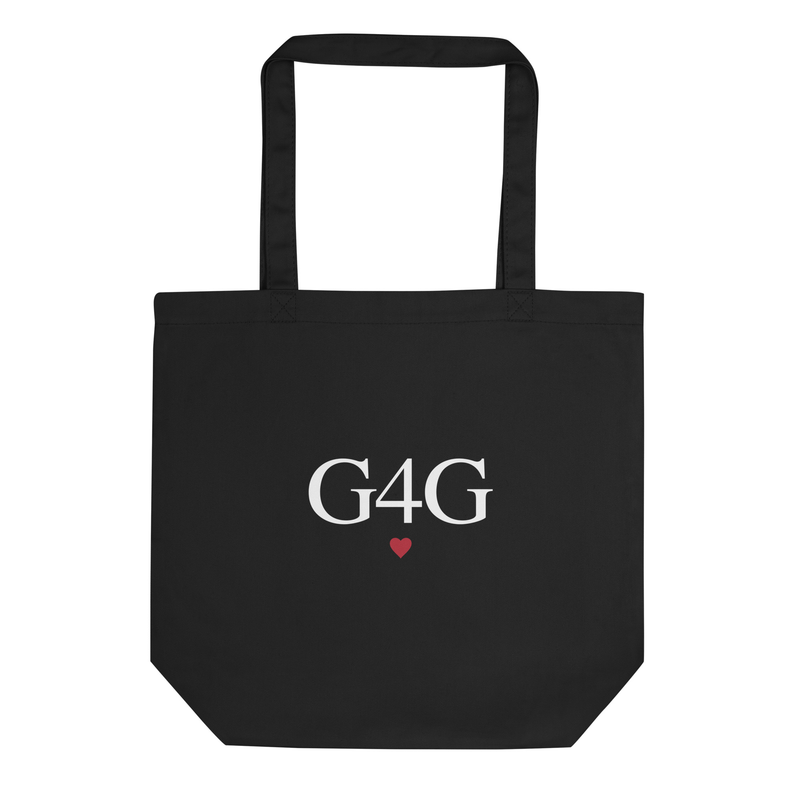 G4G Tote in Black — front view, product mockup