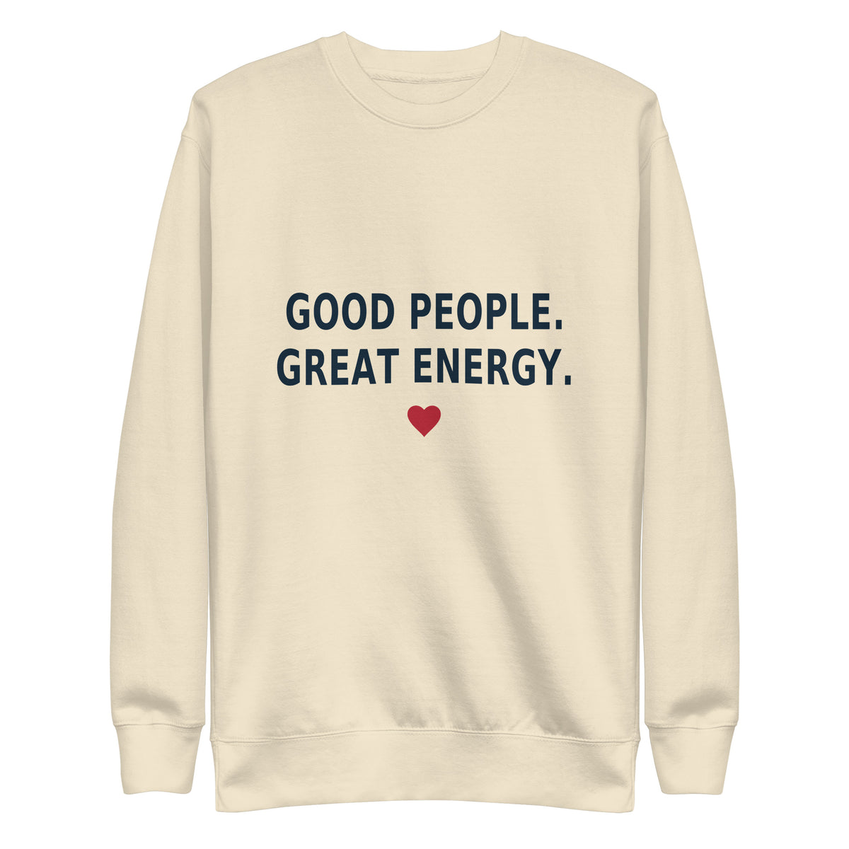 Good People Crewneck in Bone — front view, product mockup