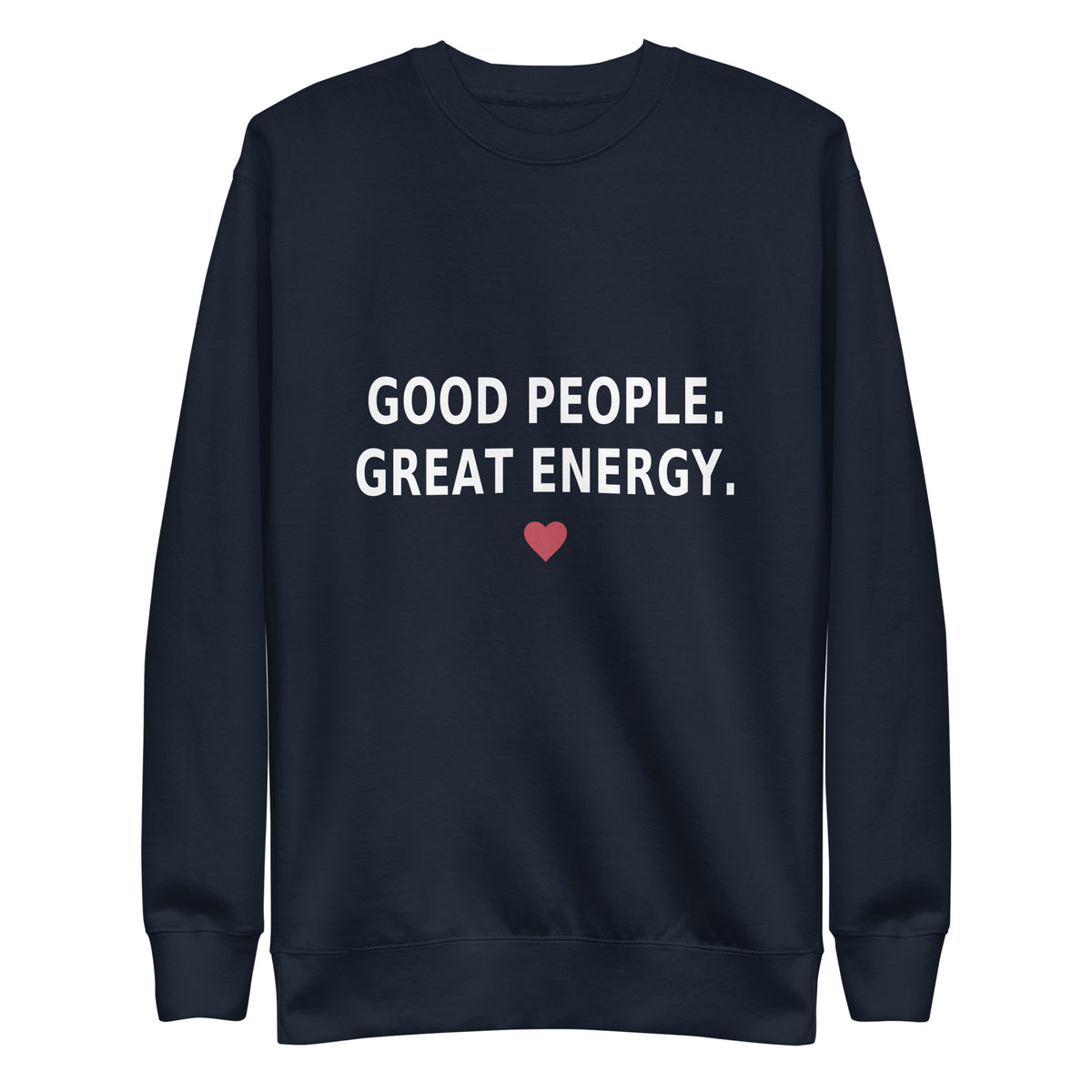 Good People Crewneck in Navy Blazer — front view, product mockup