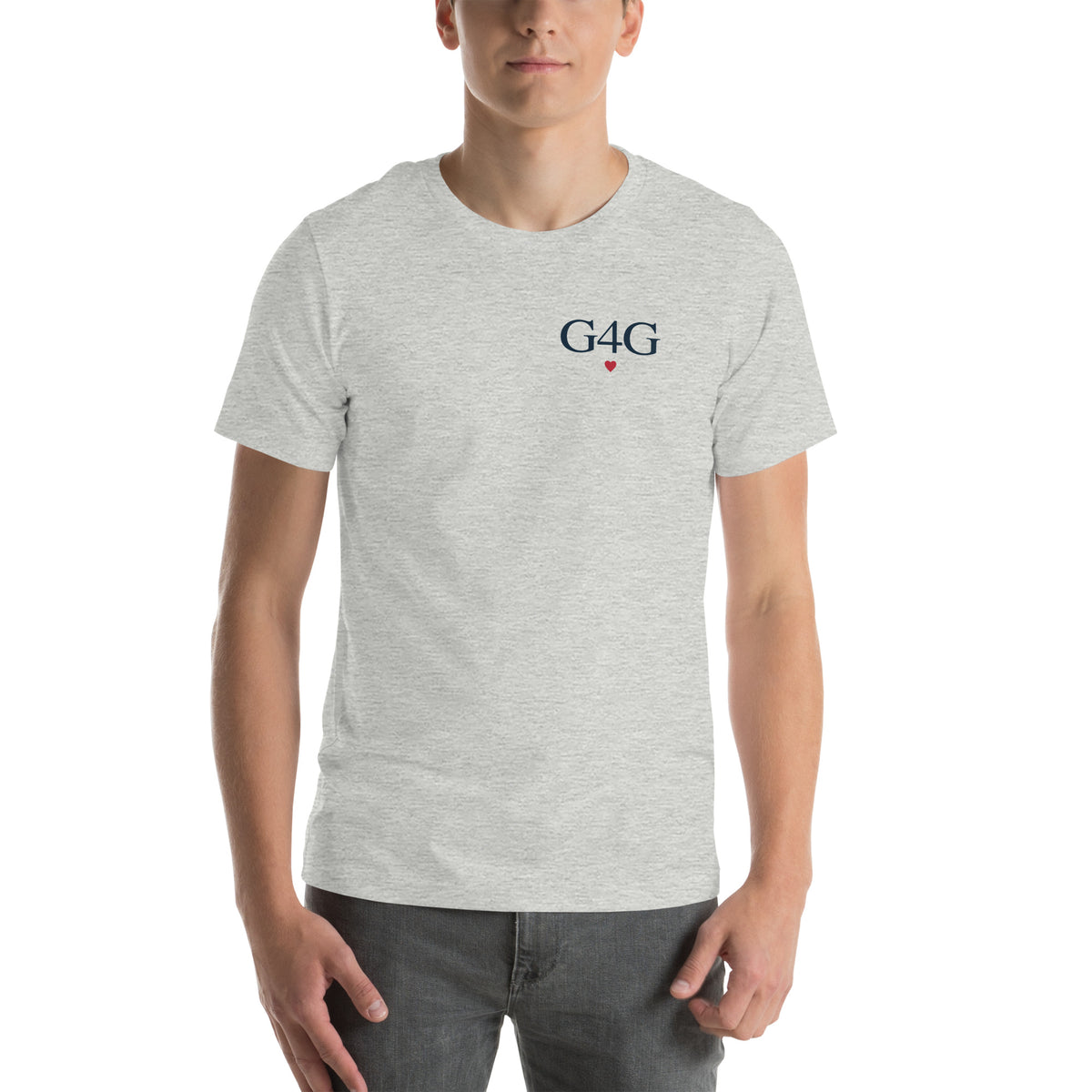 G4G Classic Tee in Athletic Heather — front view, product mockup
