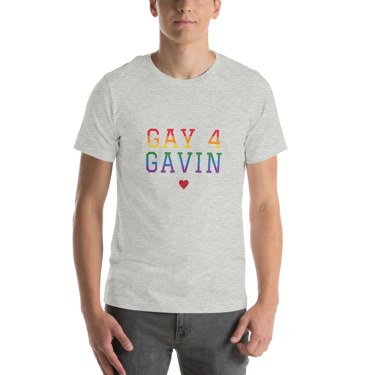 Rainbow Varsity Tee in Athletic Heather — front view, product mockup