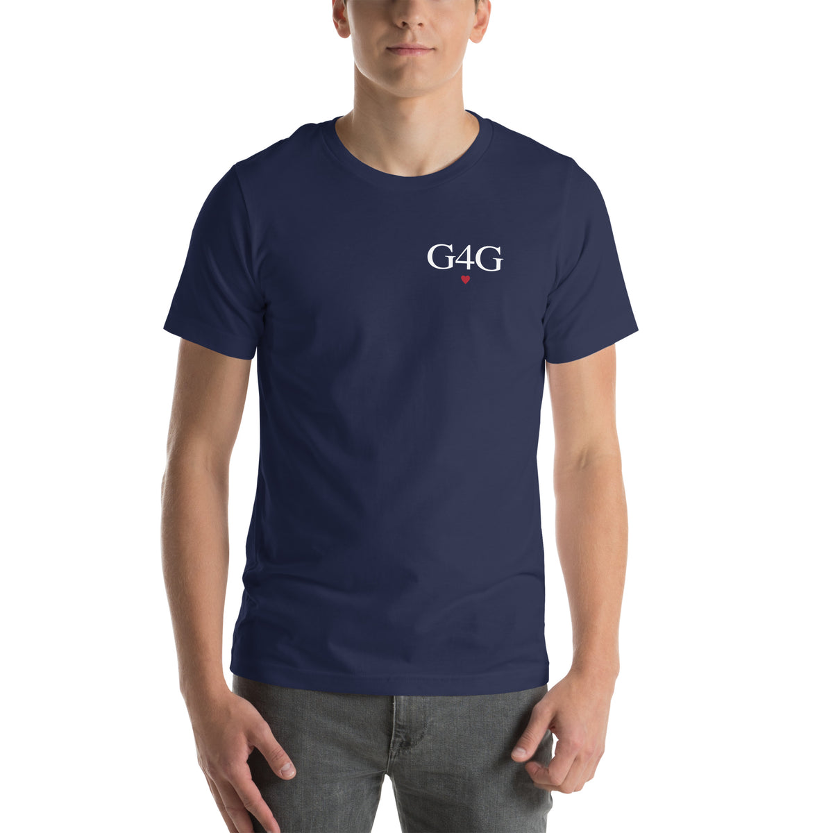G4G Classic Tee in Navy — front view, product mockup