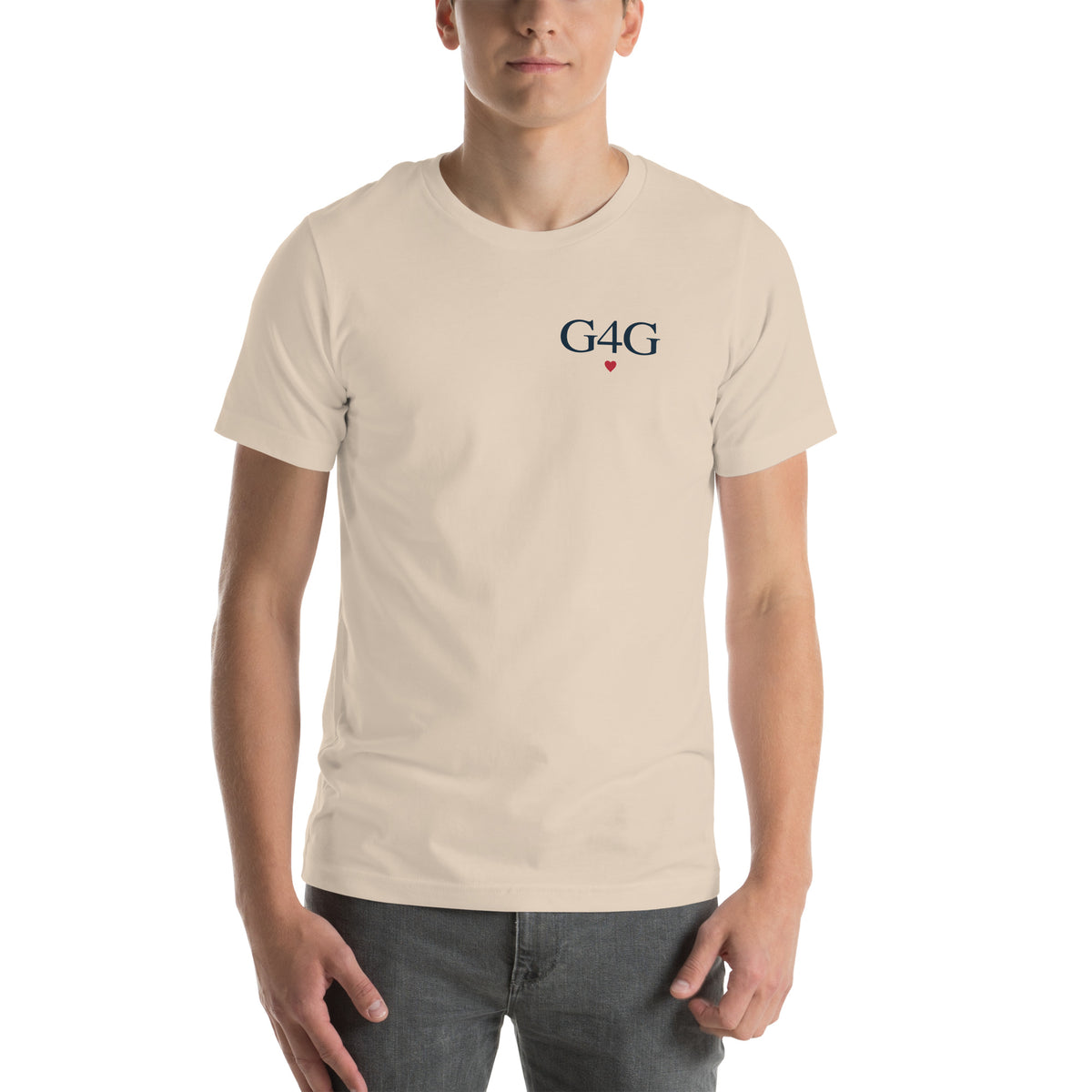 G4G Classic Tee in Soft Cream — front view, product mockup
